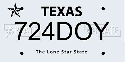 724DOY Texas License Plate