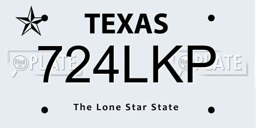 724LKP Texas License Plate