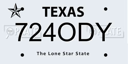 724ODY Texas License Plate