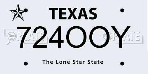 724OOY Texas License Plate