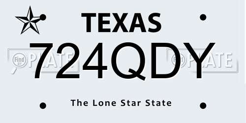 724QDY Texas License Plate