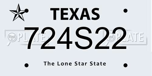 724S22 Texas License Plate