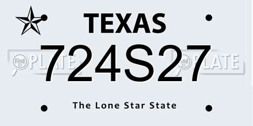 724S27 Texas License Plate