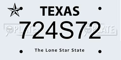 724S72 Texas License Plate