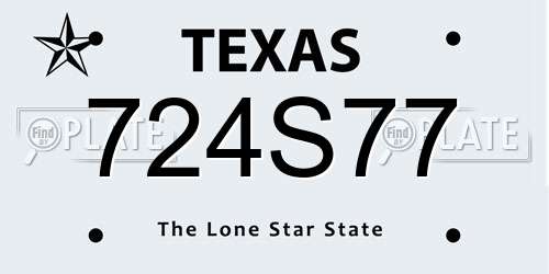 724S77 Texas License Plate