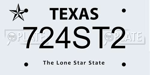 724ST2 Texas License Plate