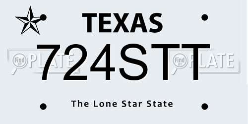 724STT Texas License Plate
