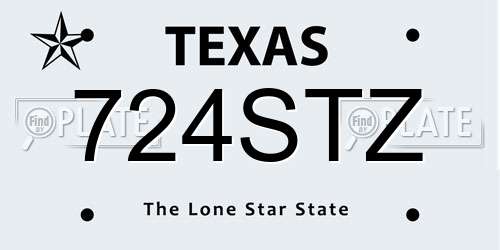 724STZ Texas License Plate