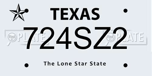 724SZ2 Texas License Plate