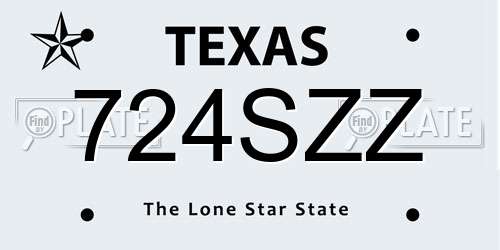 724SZZ Texas License Plate
