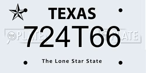 724T66 Texas License Plate