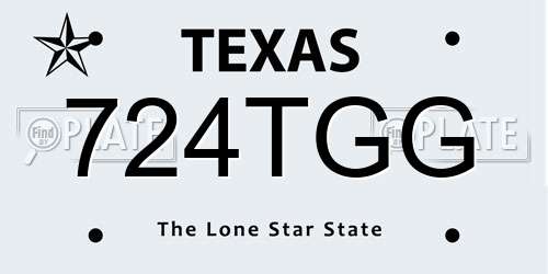 724TGG Texas License Plate
