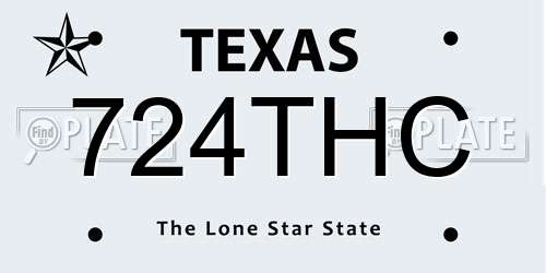 724THC Texas License Plate