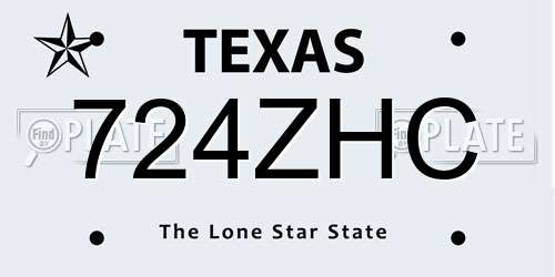 724ZHC Texas License Plate