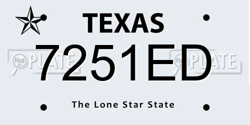 7251ED Texas License Plate