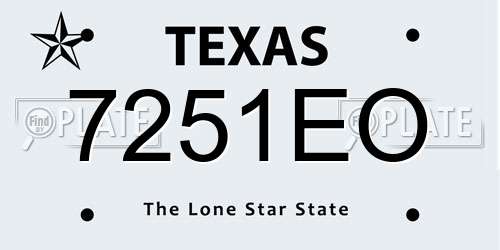7251EO Texas License Plate