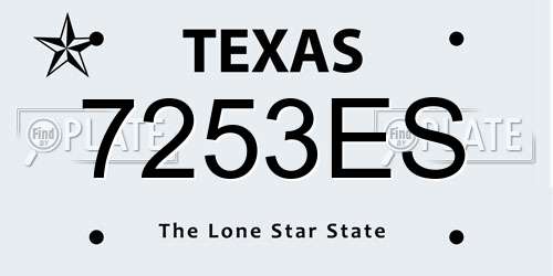 7253ES Texas License Plate