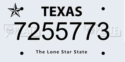 7255773 Texas License Plate