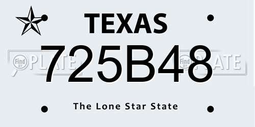725B48 Texas License Plate