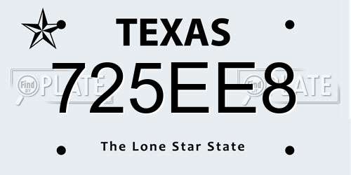 725EE8 Texas License Plate