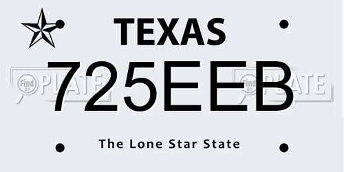725EEB Texas License Plate