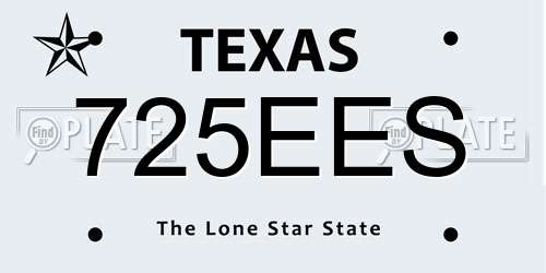 725EES Texas License Plate