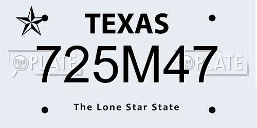 725M47 Texas License Plate