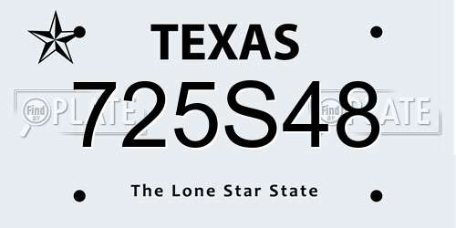 725S48 Texas License Plate