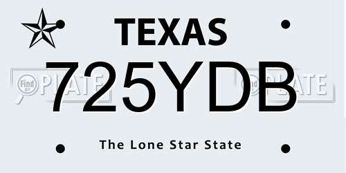 725YDB Texas License Plate