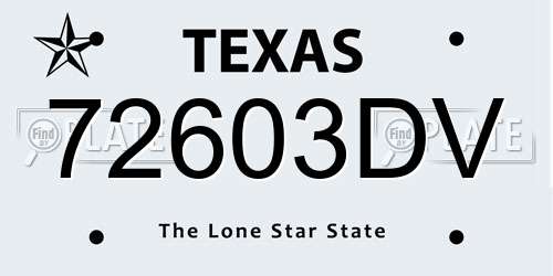 72603DV Texas License Plate