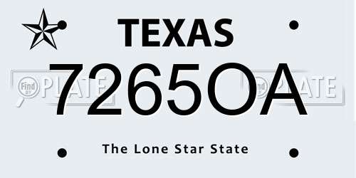 7265OA Texas License Plate