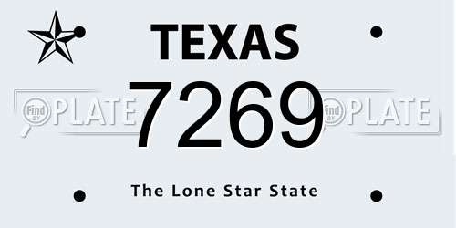 7269 Texas License Plate