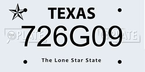 726G09 Texas License Plate