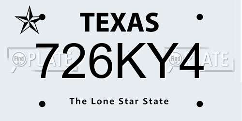 726KY4 Texas License Plate