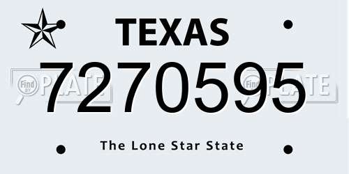 7270595 Texas License Plate