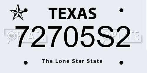 72705S2 Texas License Plate