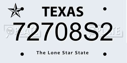 72708S2 Texas License Plate