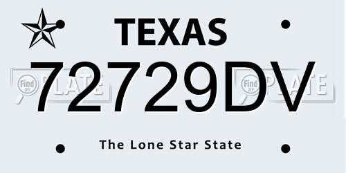 72729DV Texas License Plate