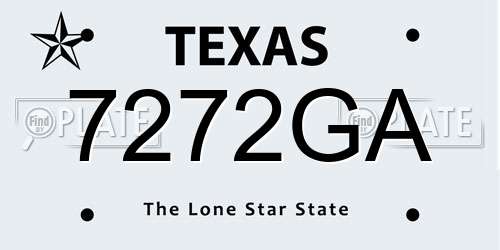 7272GA Texas License Plate
