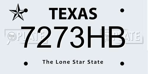 7273HB Texas License Plate