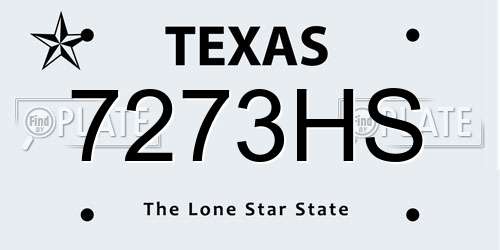 7273HS Texas License Plate