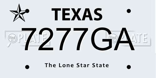 7277GA Texas License Plate