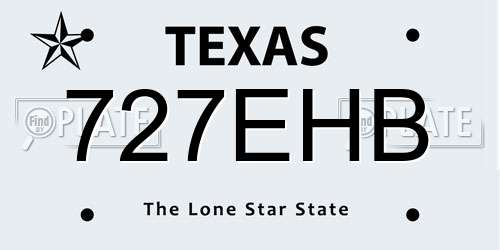 727EHB Texas License Plate