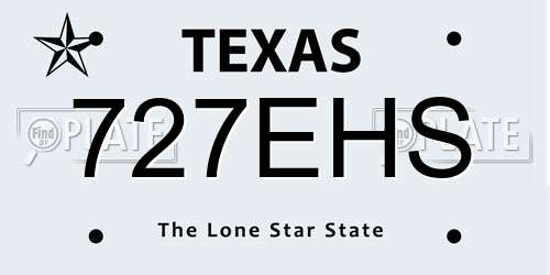 727EHS Texas License Plate