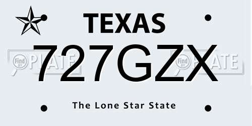 727GZX Texas License Plate