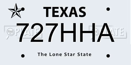 727HHA Texas License Plate