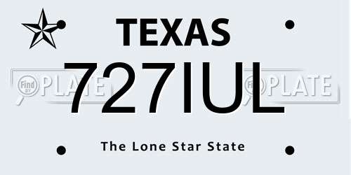 727IUL Texas License Plate