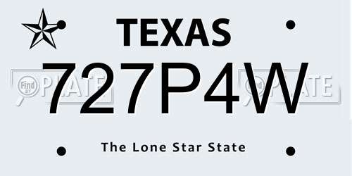 727P4W Texas License Plate