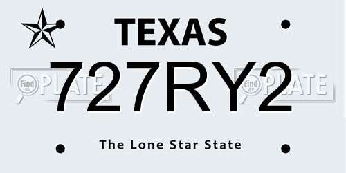 727RY2 Texas License Plate