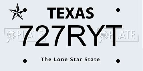 727RYT Texas License Plate